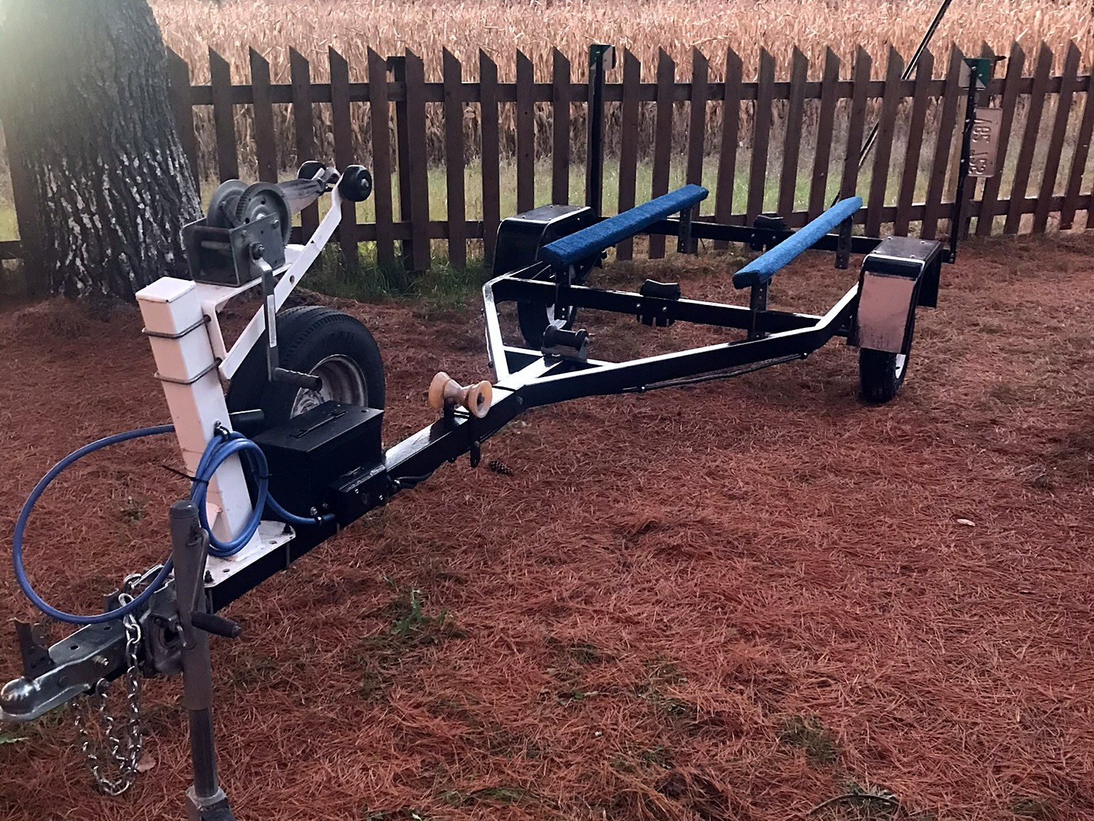 Boat trailer with new lights and wiring