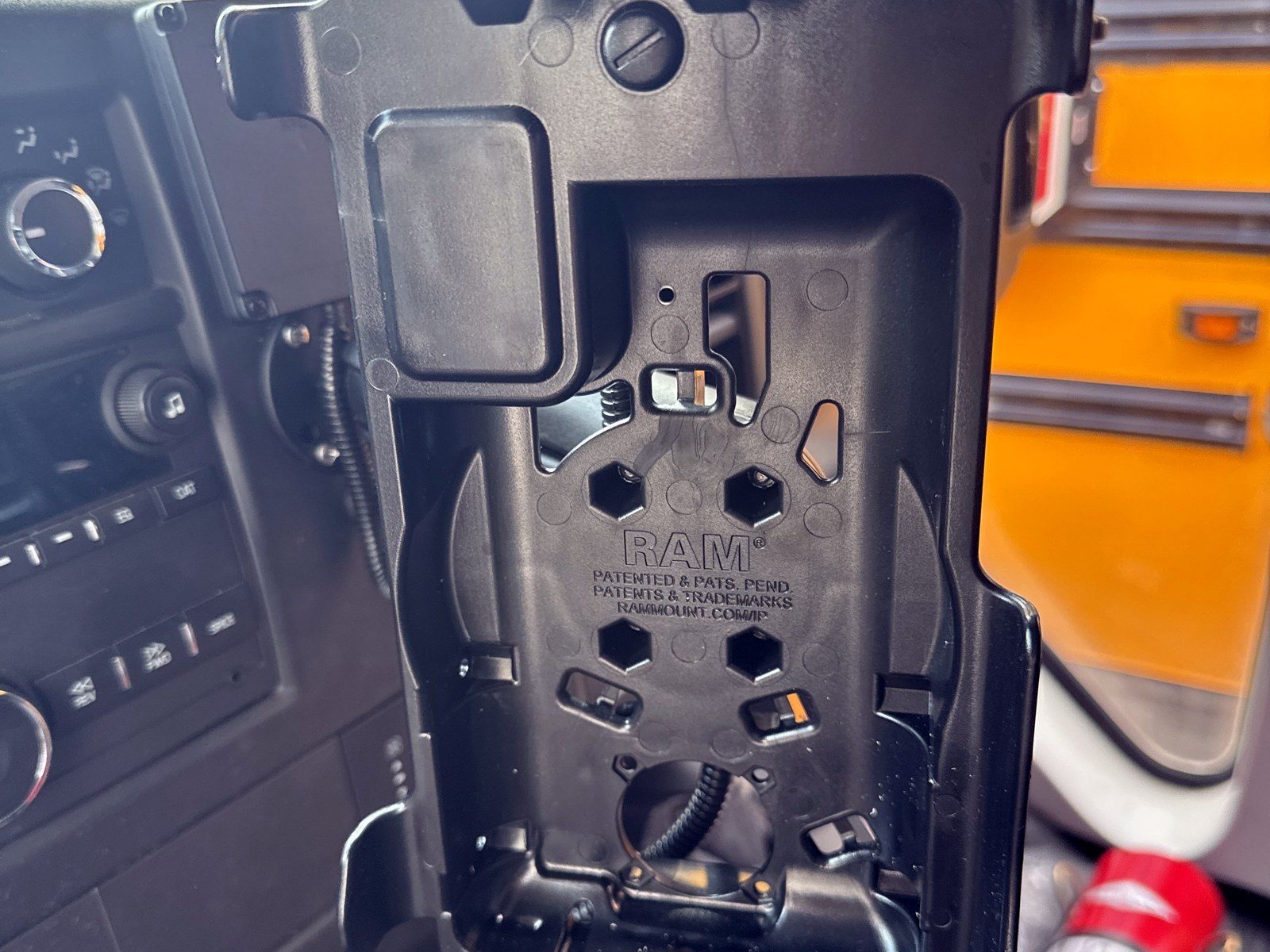 RAM tablet cradle installed on a dash